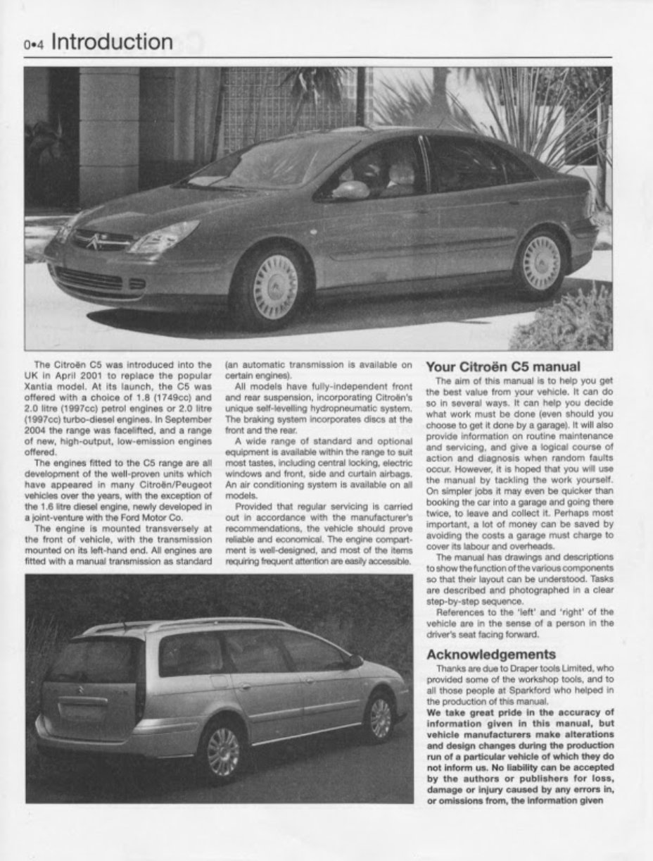 2001-2008 Citroen C5 Service & Repair Manual preview img 6