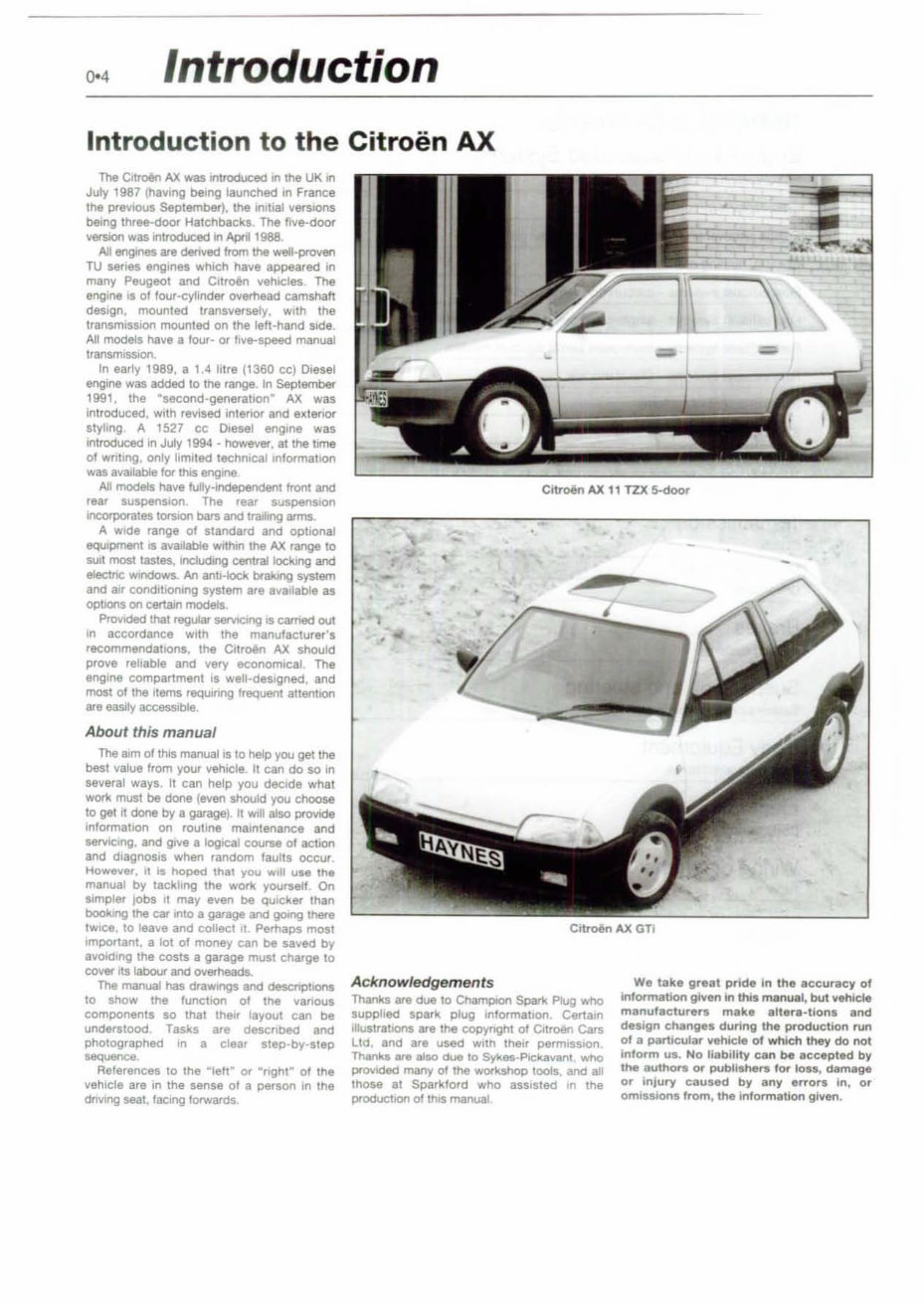 1986-1998 CITROEN AX Service and Repair Manual preview img 3