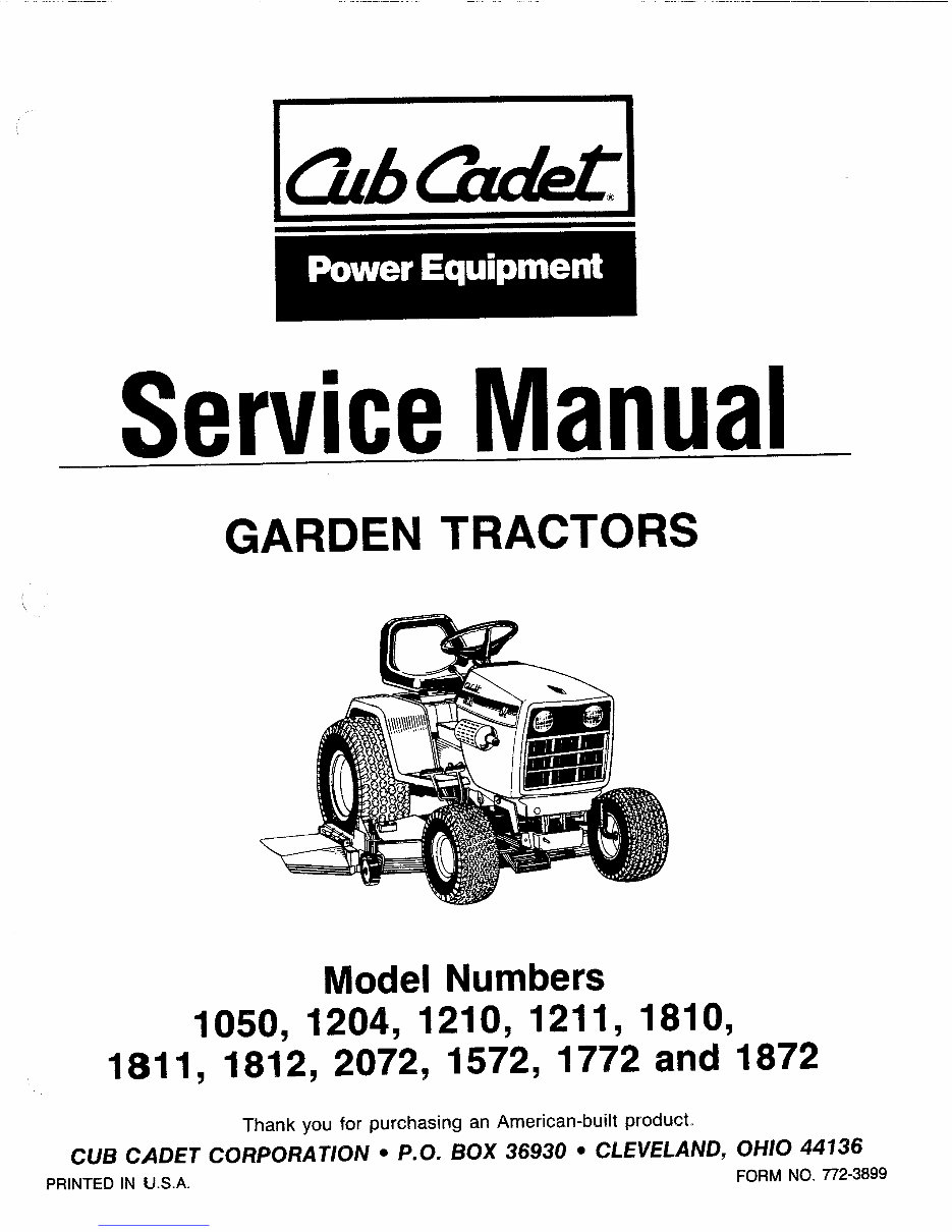 Cub Cadet 1811 Tractor Full Service Repair Manual preview img 1
