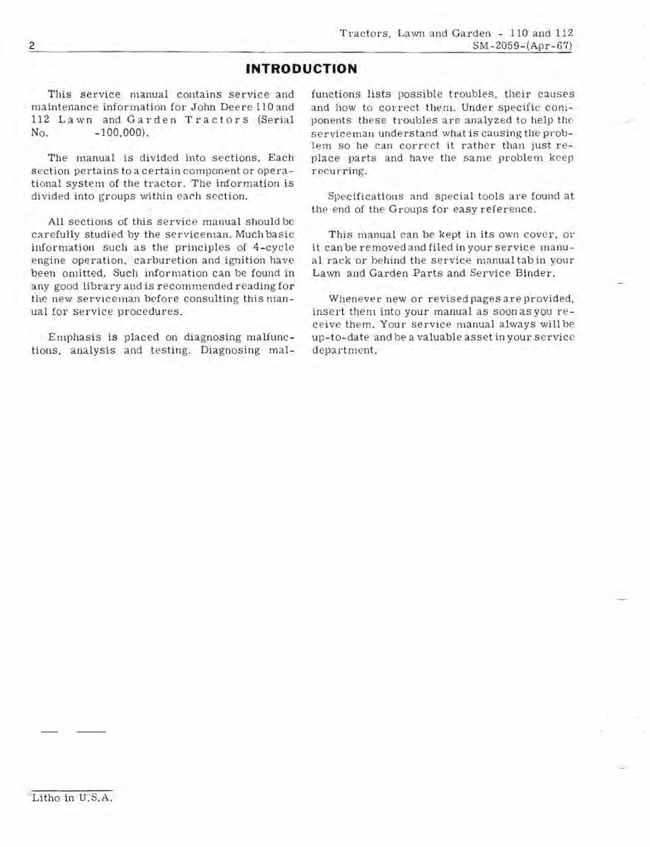 John Deere 110 and 112 Lawn & Garden Tractors SN: 100001-250000 Complete Workshop Service Repair Manual preview img 3