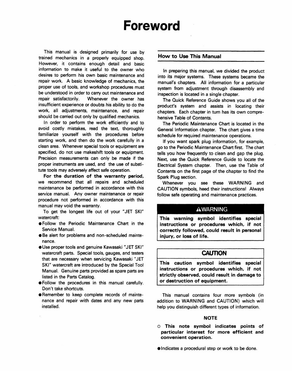 1992-1995 Kawasaki 750SX 750SXi Pro Watercraft Jetski Manual preview img 6