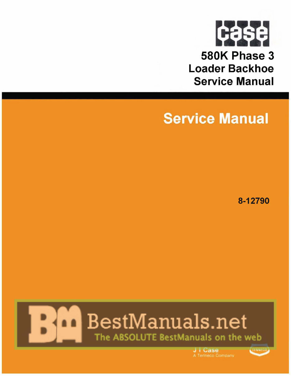 Case 580K Phase 3 Loader Backhoe OEM Service & Repair Manual preview img 1