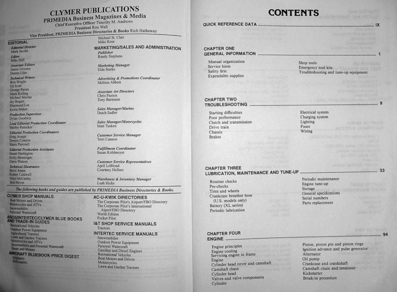 1979-1987 Honda XL125 / XR125 / TLR125 / XL200 / XR200 / TLR200 Motorcycle Service & Repair Manual preview img 2