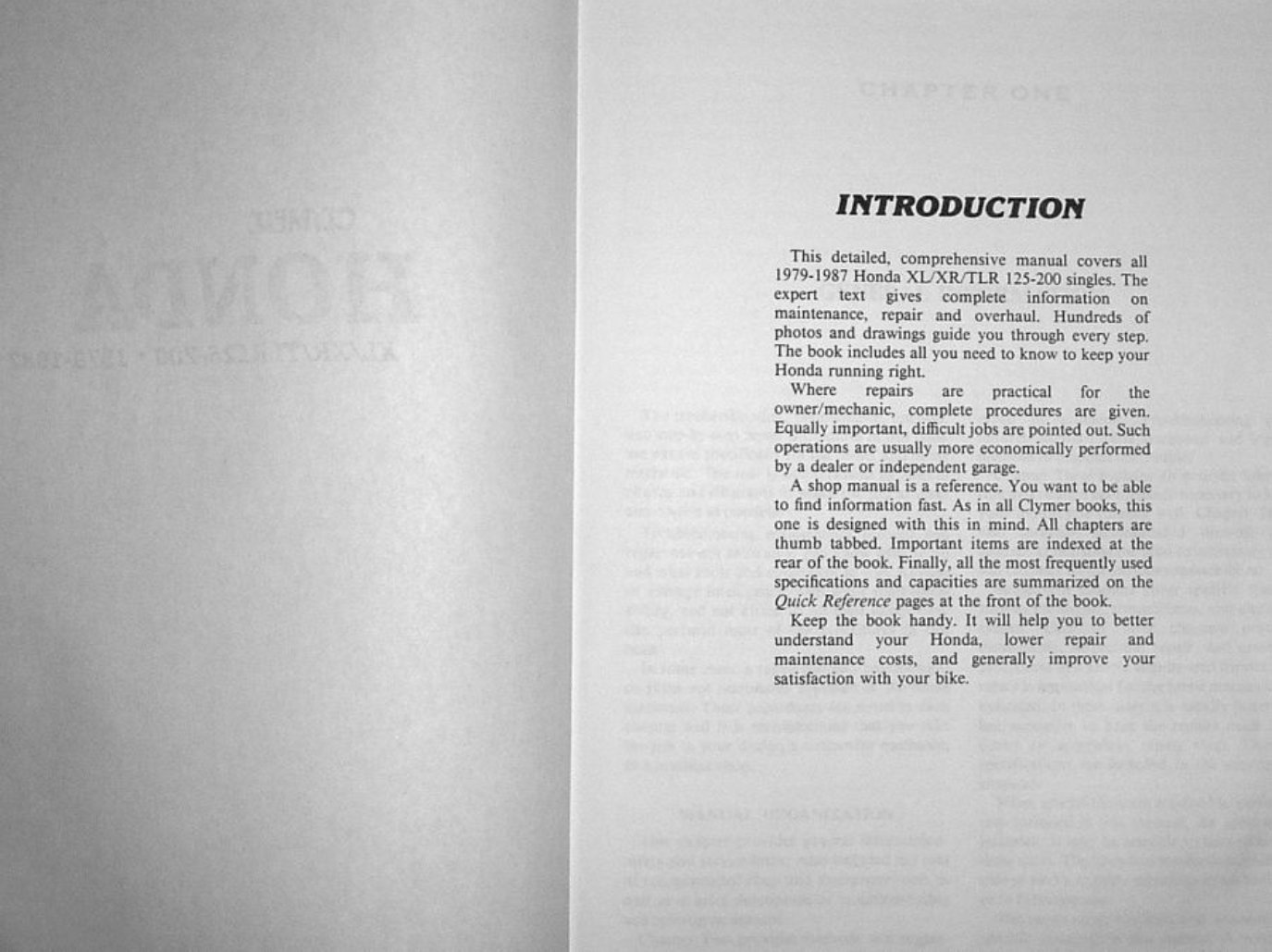 1979-1987 Honda XL125 / XR125 / TLR125 / XL200 / XR200 / TLR200 Motorcycle Service & Repair Manual preview img 8