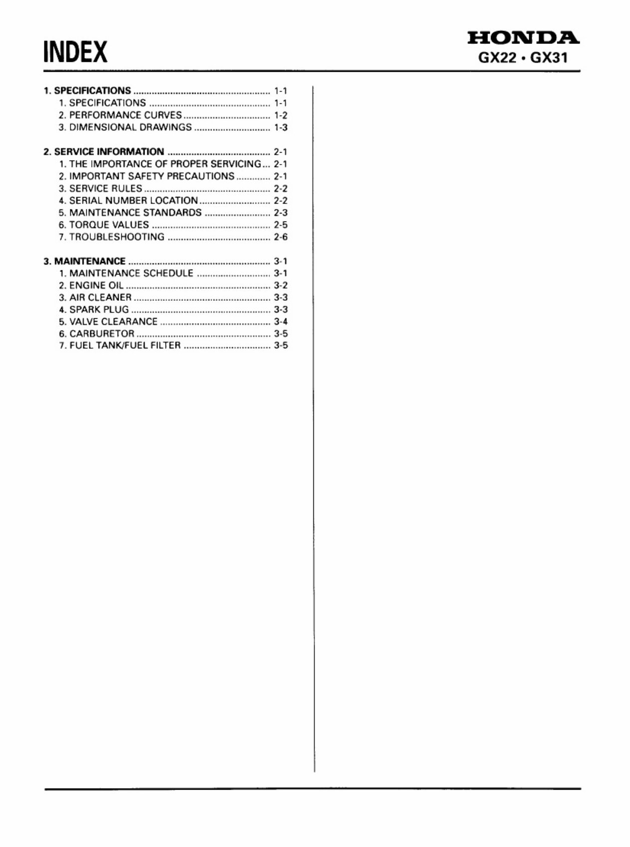 Honda GX22 / GX31 Engine Service & Repair Manual preview img 2