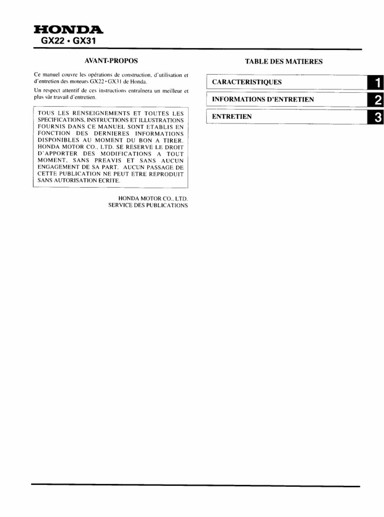 Honda GX22 / GX31 Engine Service & Repair Manual preview img 3