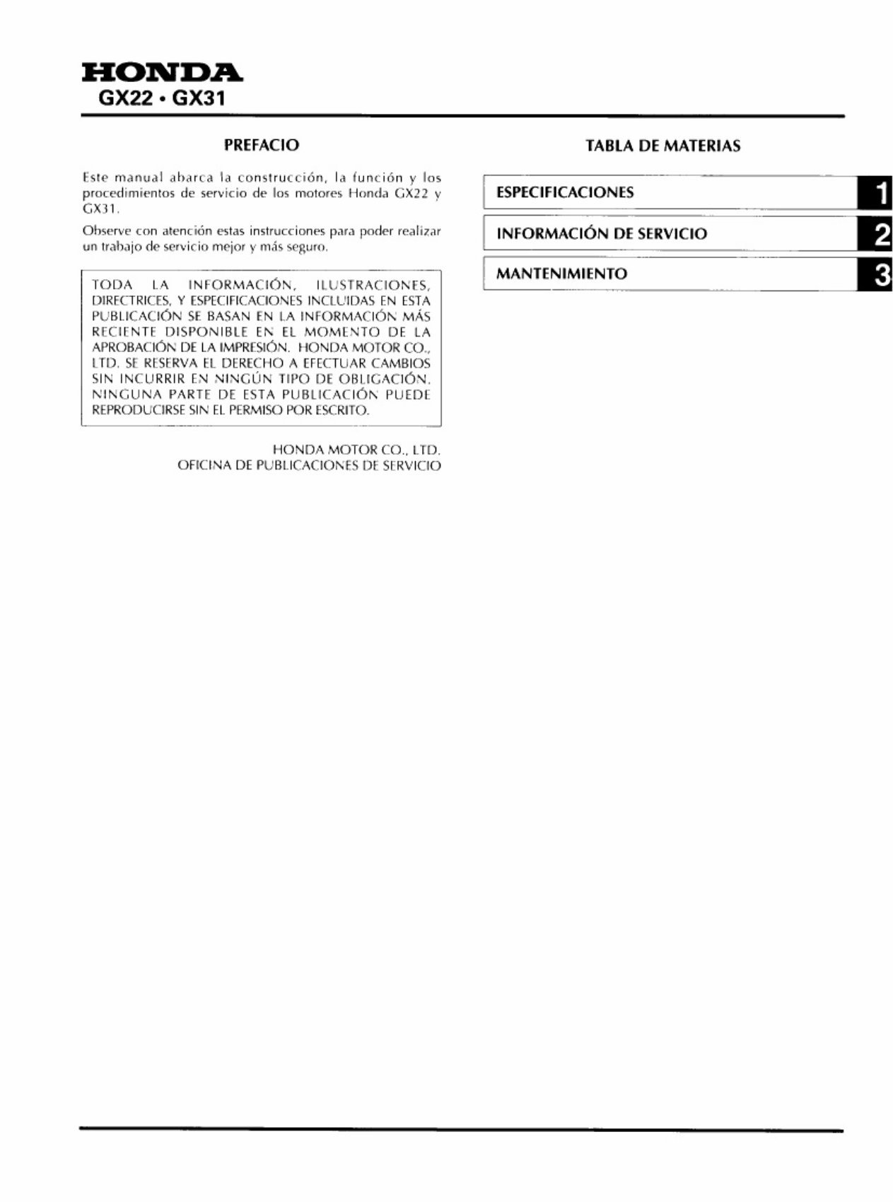 Honda GX22 / GX31 Engine Service & Repair Manual preview img 7