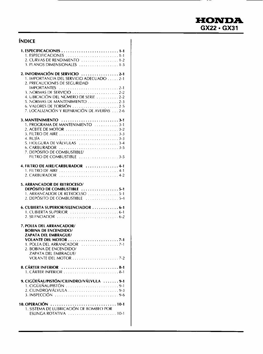 Honda GX22 / GX31 Engine Service & Repair Manual preview img 9