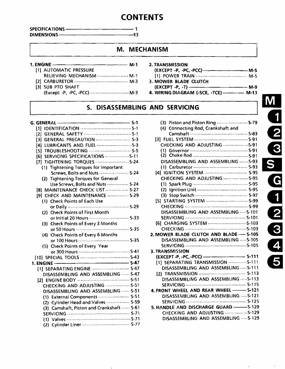Kubota W5021 Mower Service Repair Workshop Manual preview img 1