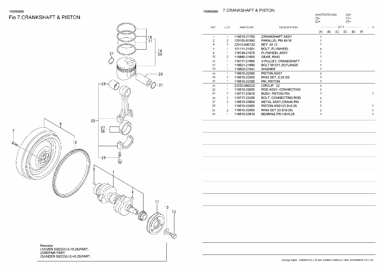 Yanmar 3TNV70 Diesel Engine Parts Catalog preview img 5