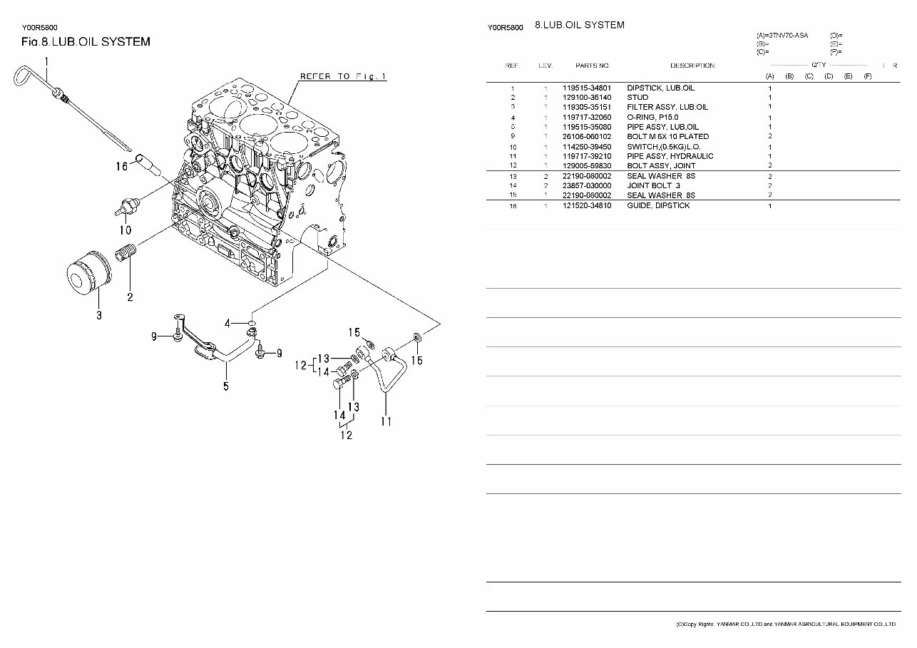 Yanmar 3TNV70 Diesel Engine Parts Catalog preview img 6