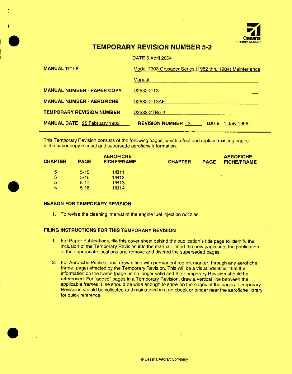 cessna 303 maintenance service manual d2532-2-13 preview img 2