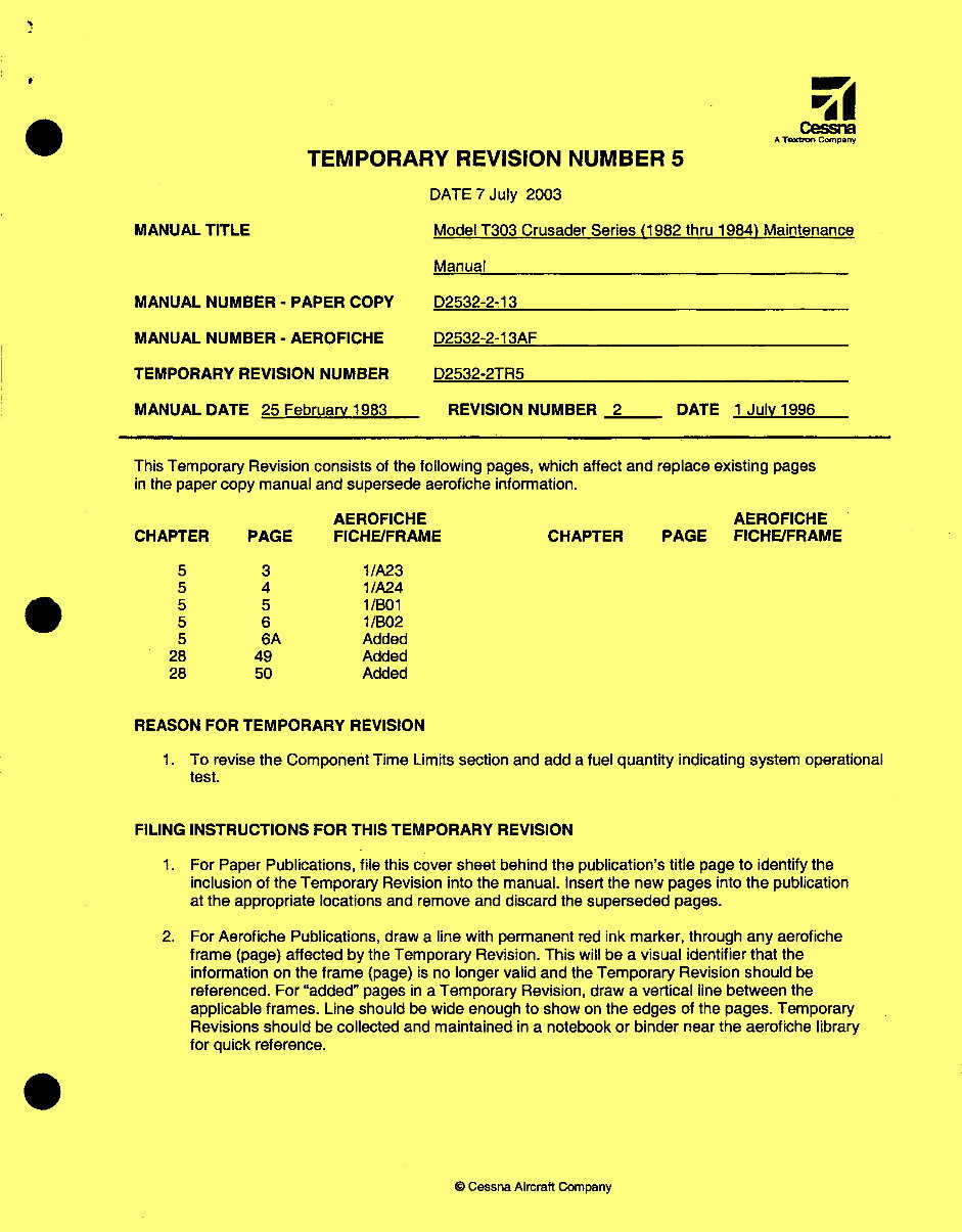 cessna 303 maintenance service manual d2532-2-13 preview img 3