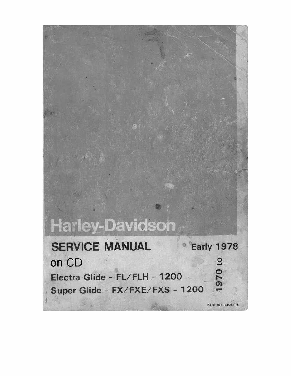 1976 Harley Davidson Super Glide FX 1200 Factory Service & Work Shop Manual preview img 1