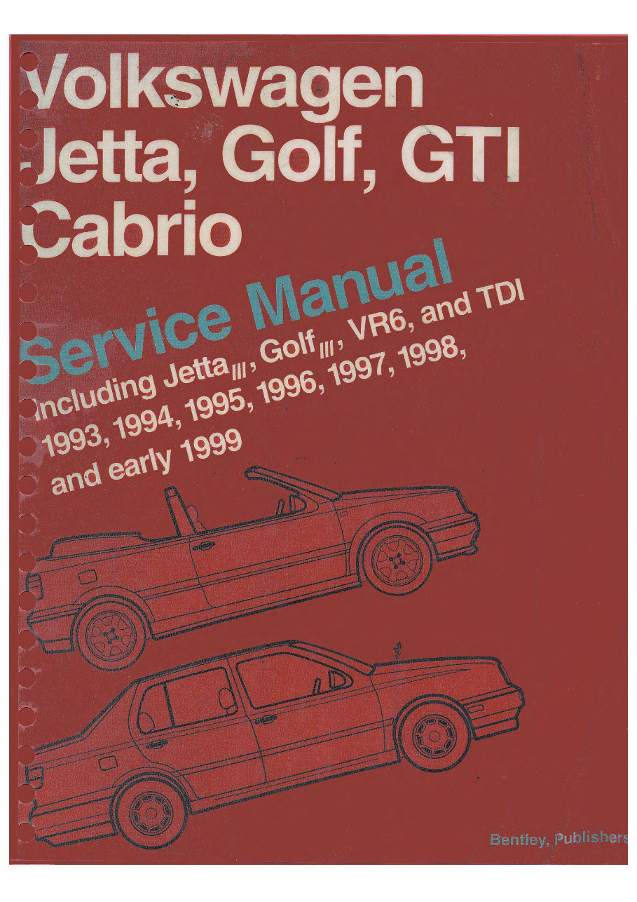 1998 VOLKSWAGEN CABRIO All Models Service and Repair Manual preview img 1