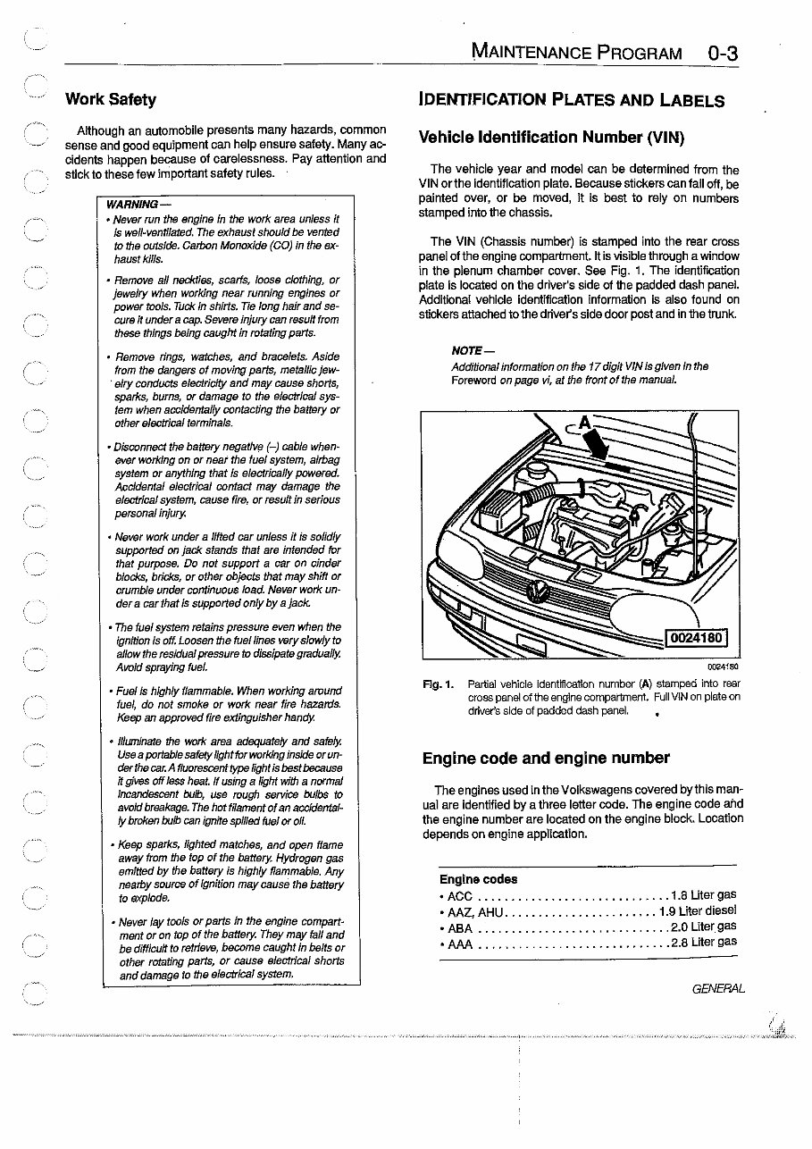 1998 VOLKSWAGEN CABRIO All Models Service and Repair Manual preview img 9