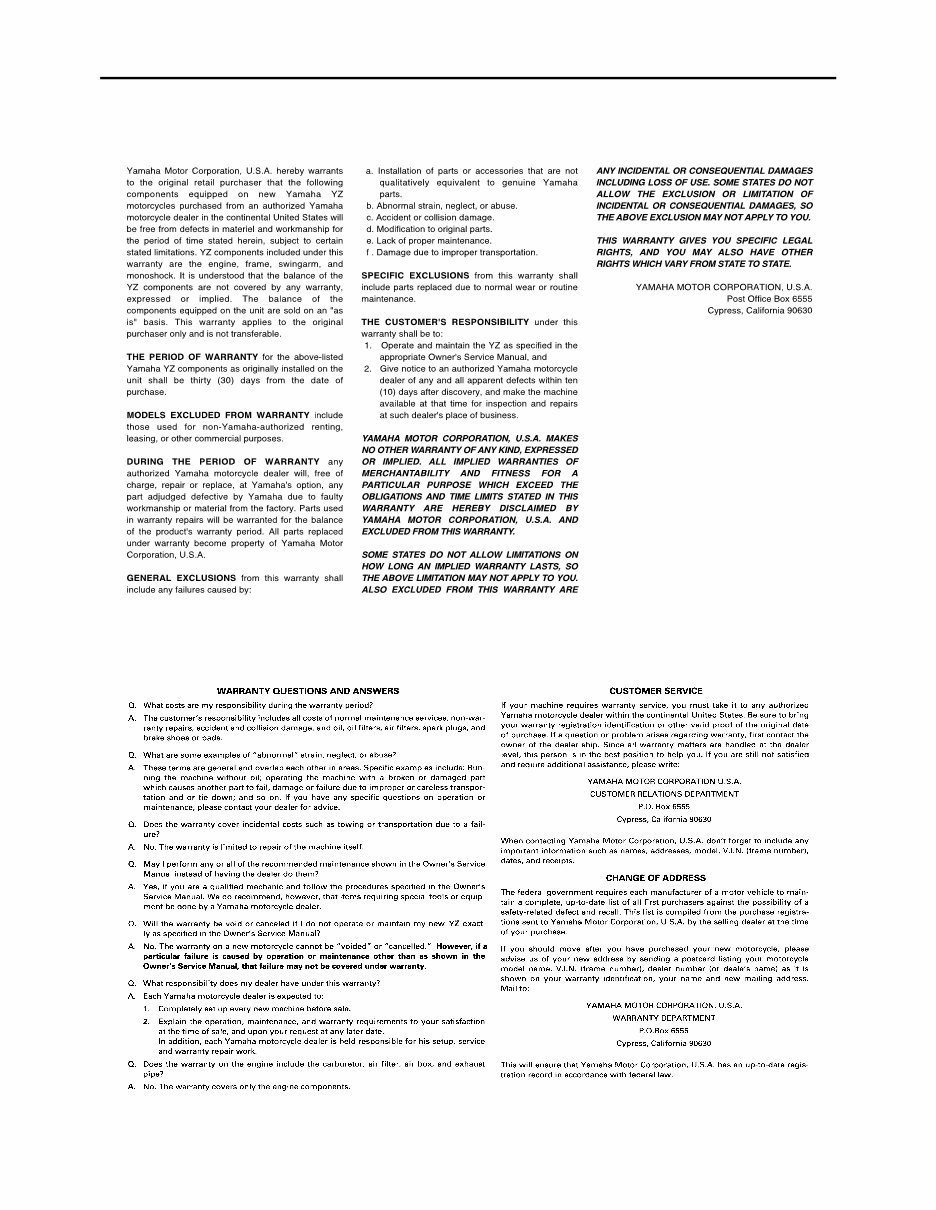 2011-2012 Yamaha YZ450F Service & Repair Manual preview img 6