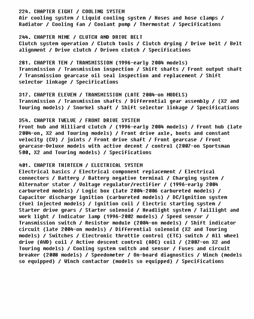 1996-2006 Polaris Sportsman 500 DUSE HO Service & Repair Manual preview img 2