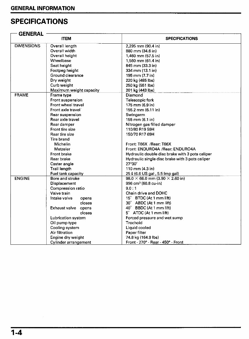 Honda XL1000V (Varadero) repair manual preview img 7