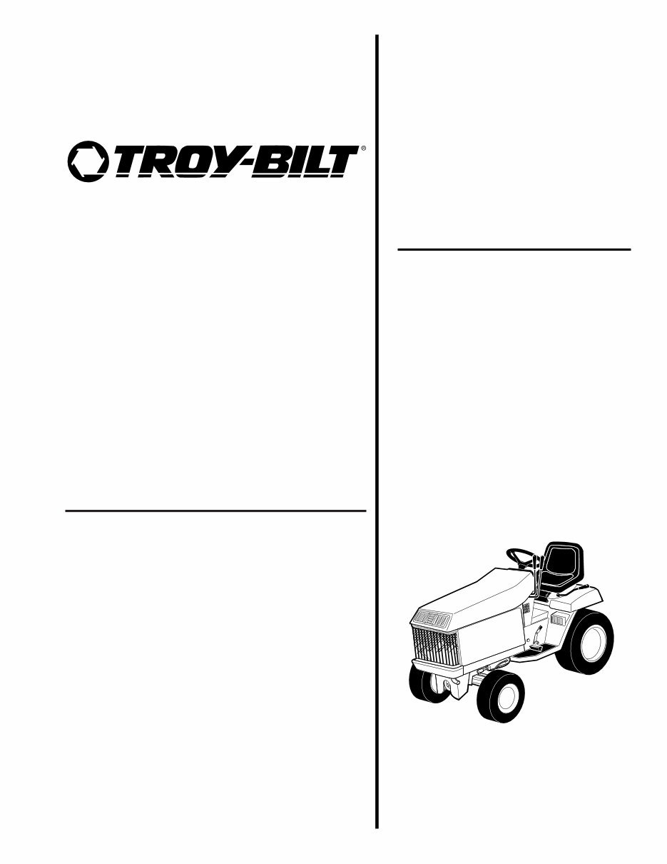 Troybilt 1998 - 2001 Models GTX 16 GTX 18 GTX 20 Parts Manual | eManualOnline