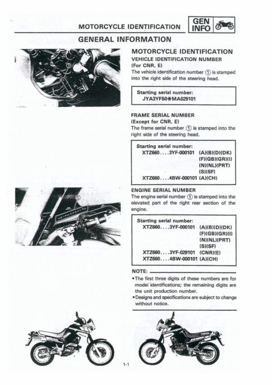 Yamaha XTZ 660 Ténéré (Tenere) Service & Repair Manual preview img 6