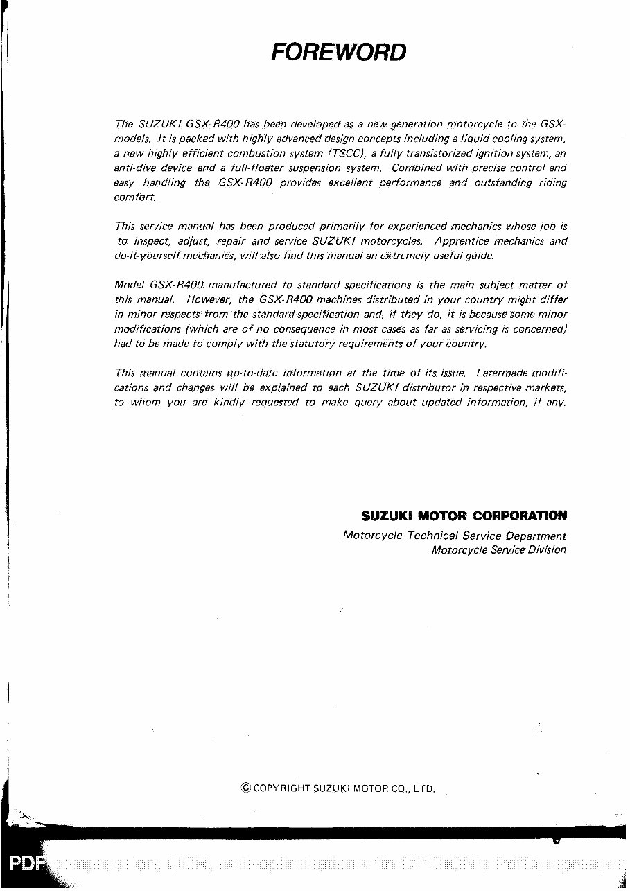 1984-1987 Suzuki GSX-R400 Service & Repair Manual preview img 2