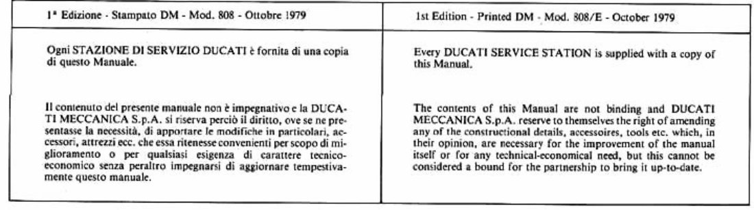 Ducati 500 SL Pantah Factory Service & Work Shop Manual preview img 3