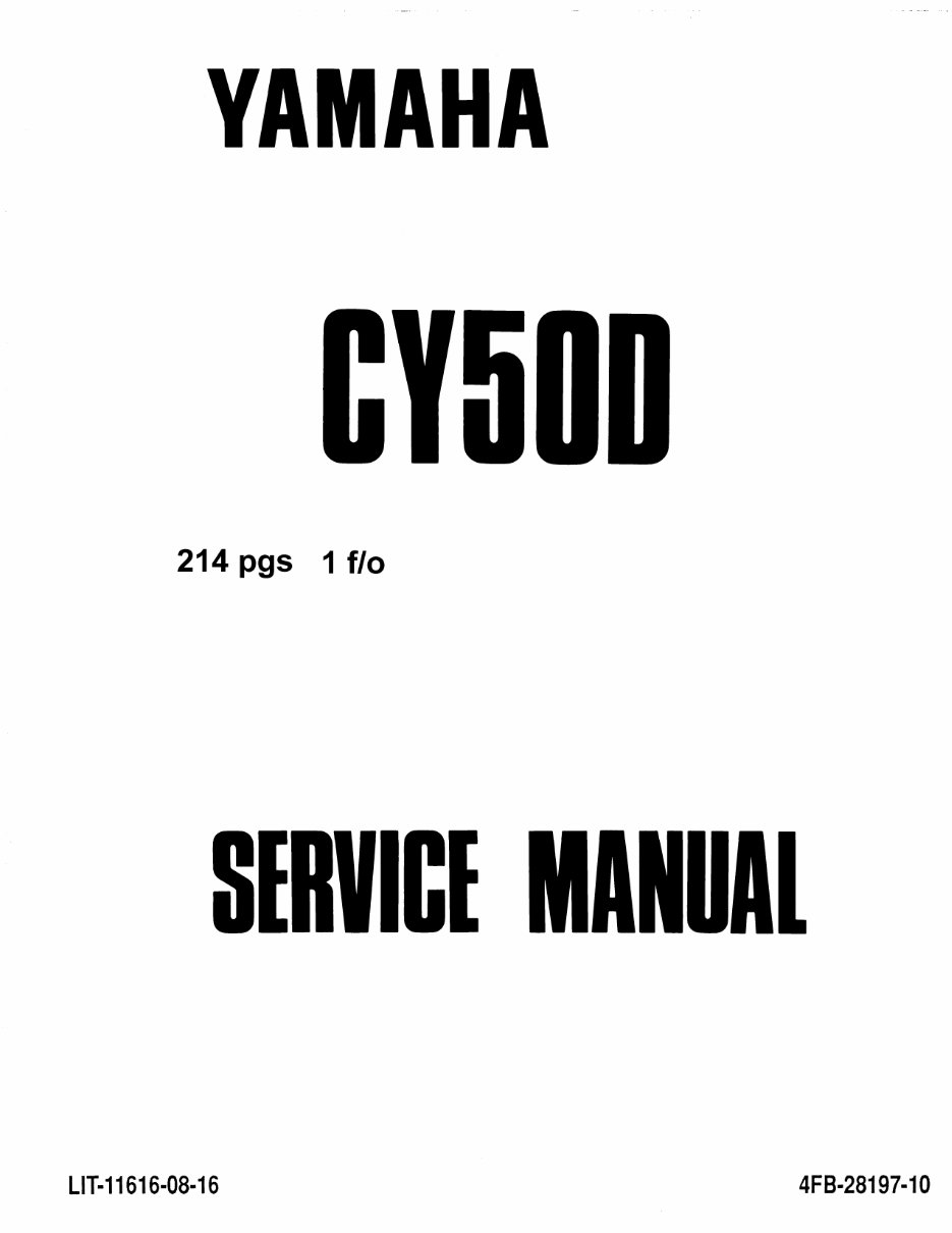 1991-2001 Yamaha Jog 50 (CY50 / SH50) Service & Repair Manual preview img 1