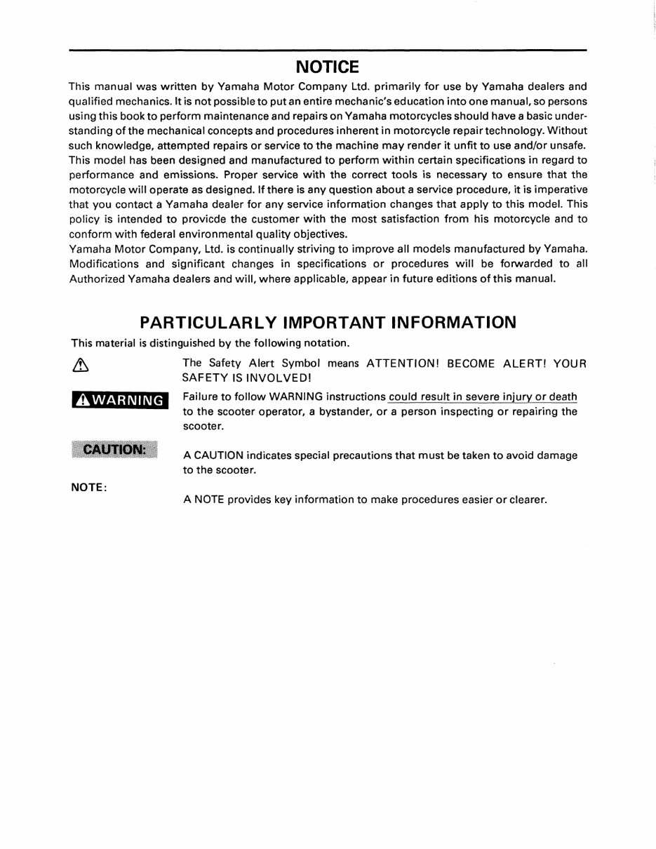 1991-2001 Yamaha Jog 50 (CY50 / SH50) Service & Repair Manual preview img 5