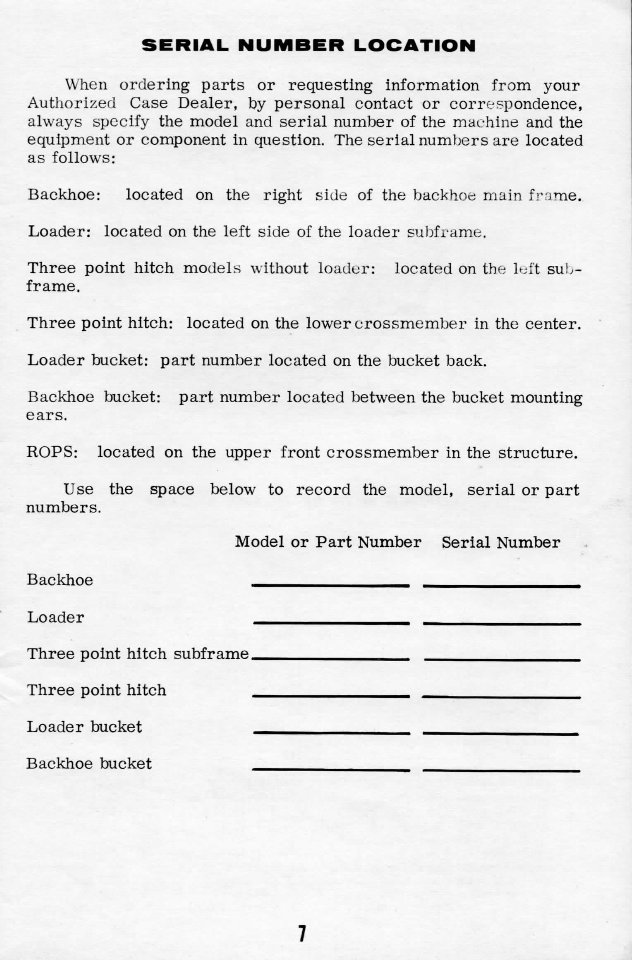 Case 580B Loader & Backhoe Operators Owner Instruction Manual - preview img 9