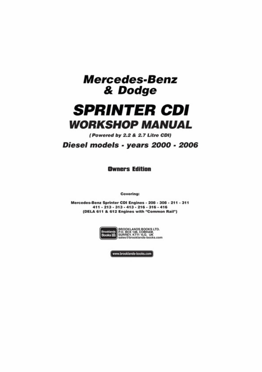2005 Dodge Sprinter 2500 Service & Repair Manual preview img 2