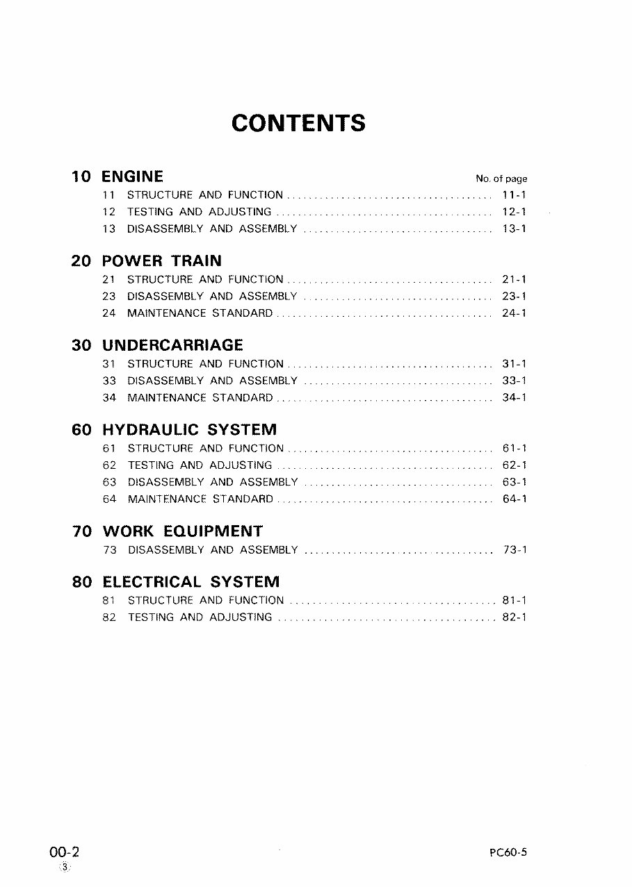 Komatsu PC60-5, PC60L-5, PC60U-5 Hydraulic Excavator Complete Workshop Service Repair Manual preview img 2