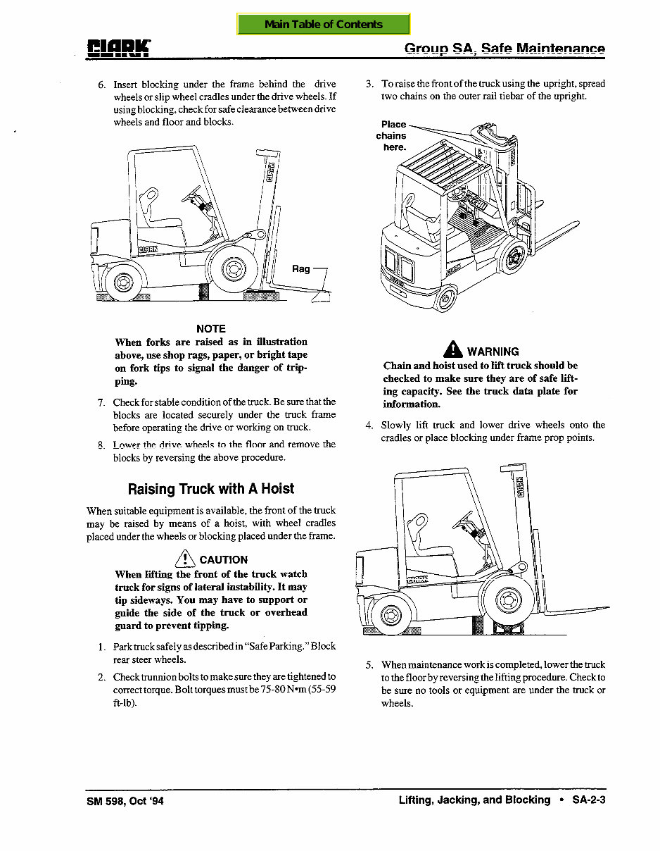 CLARK CGC 20-30, CGP 20-30, CDP 20-30 Forklift Service Repair Manual - ! preview img 9