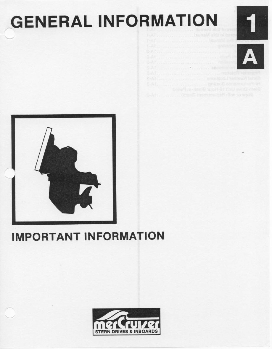 Mercruiser Sterndrives: TR and TRS 19781993 Service Manual 90 12935 preview img 5