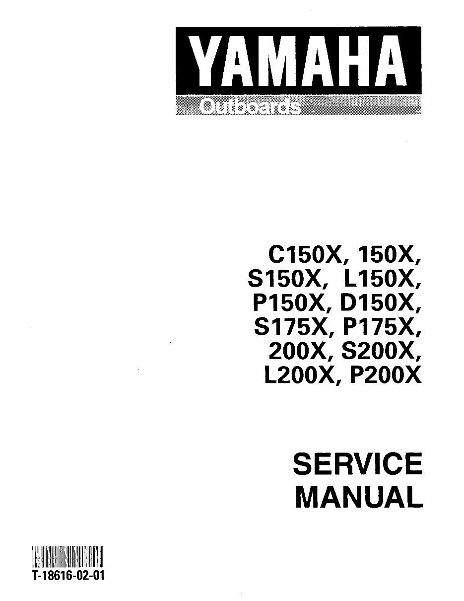 2002 Yamaha 150HP Outboards (150X, C150X, S150X, L150X, P150X, D150X) OEM Service & Repair Manual preview img 1