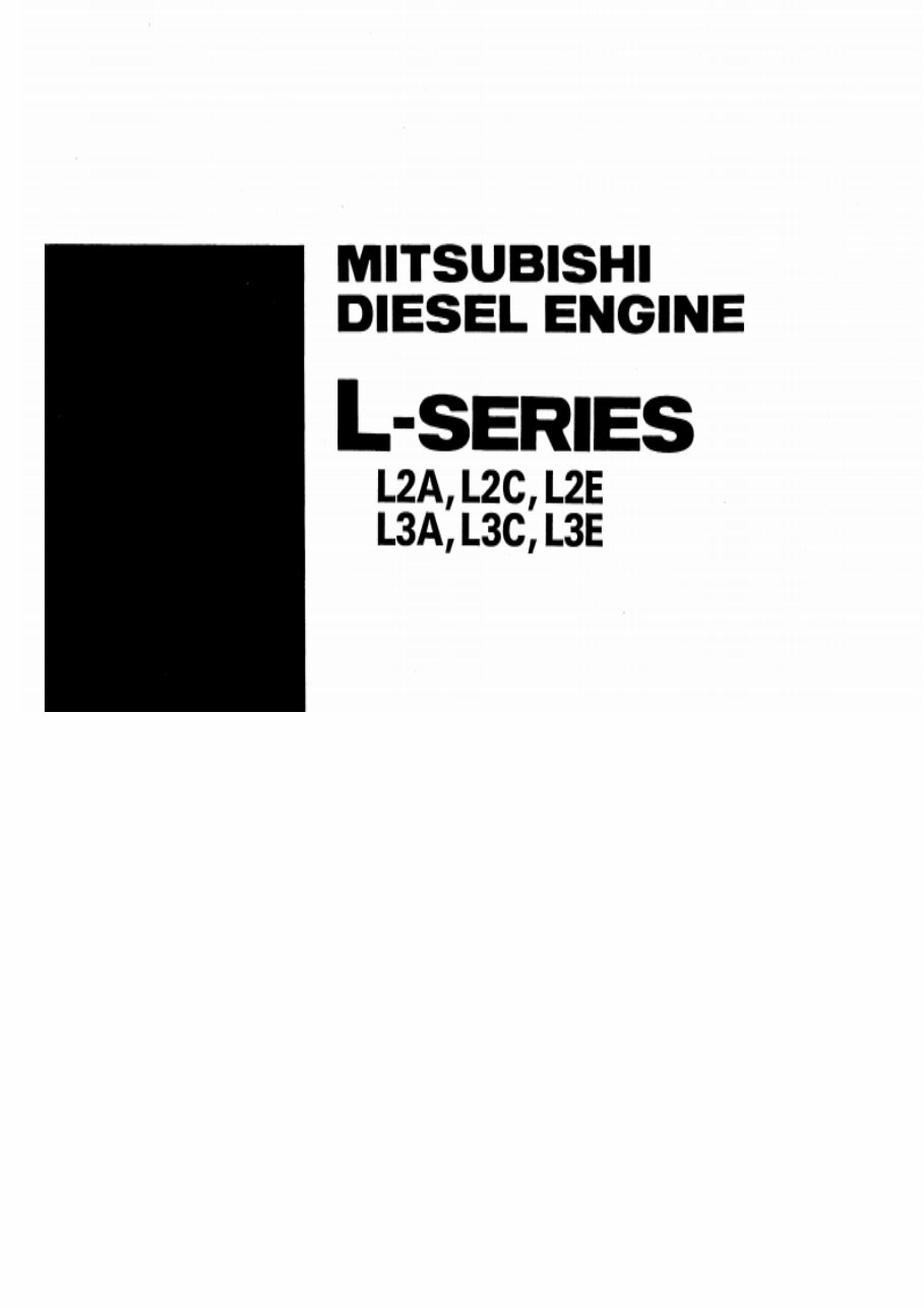 Mitsubishi L Series L2A L2C L2E L3A L3C L3E Diesel Full Service & Repair Manual preview img 1