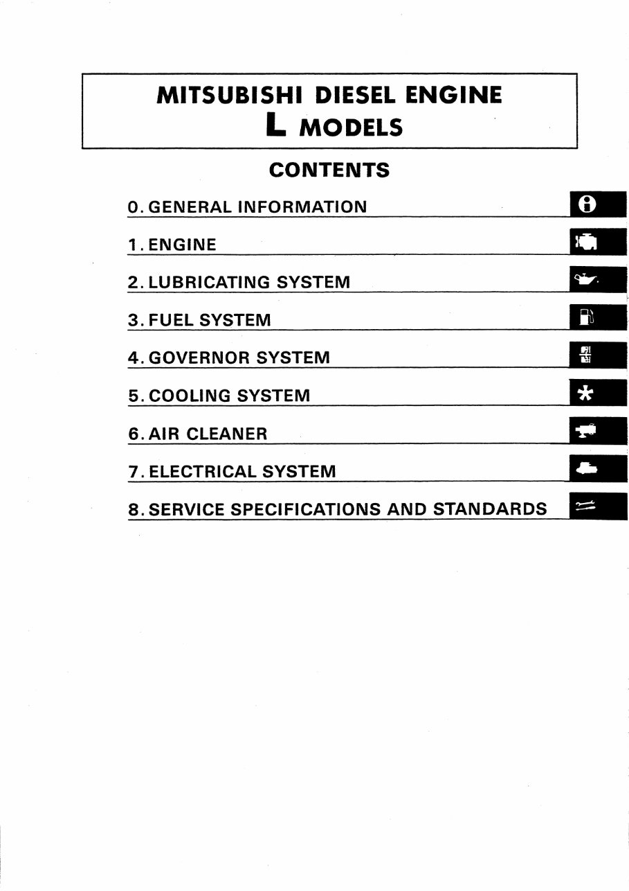Mitsubishi L Series L2A L2C L2E L3A L3C L3E Diesel Full Service & Repair Manual preview img 4