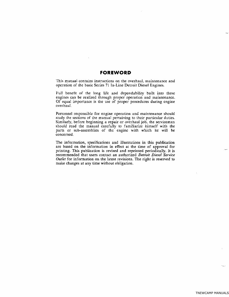 Detroit Diesel Series 71 In Line Diesel Engine Complete Workshop Service Repair Manual preview img 2