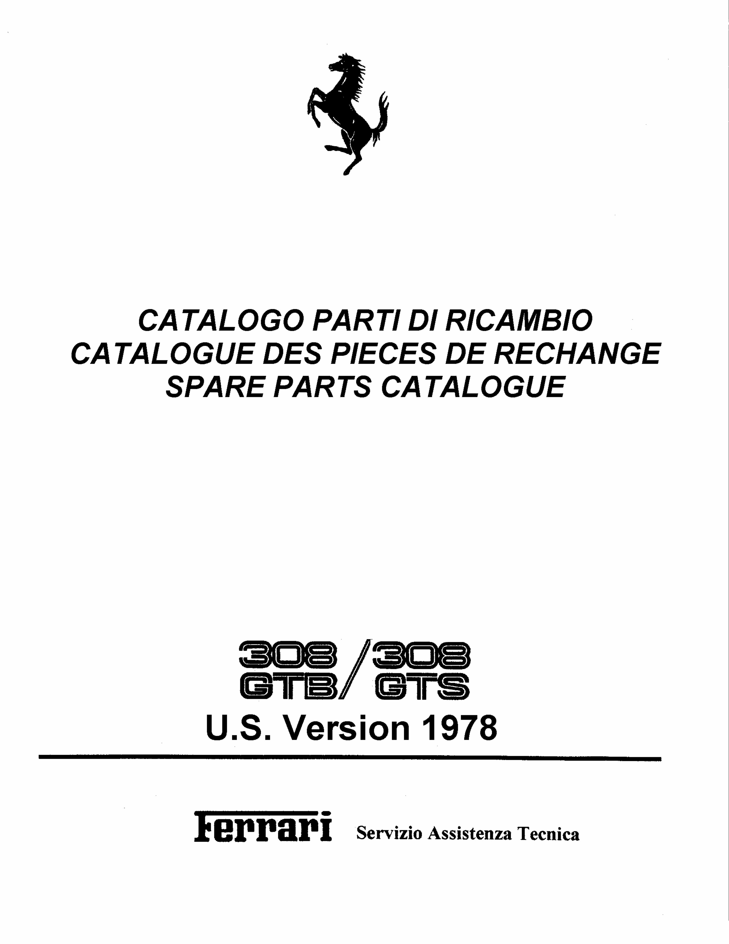 Ferrari 308 Quattrovalvole 328 GTB 328 GTS Workshop Manual preview img 1