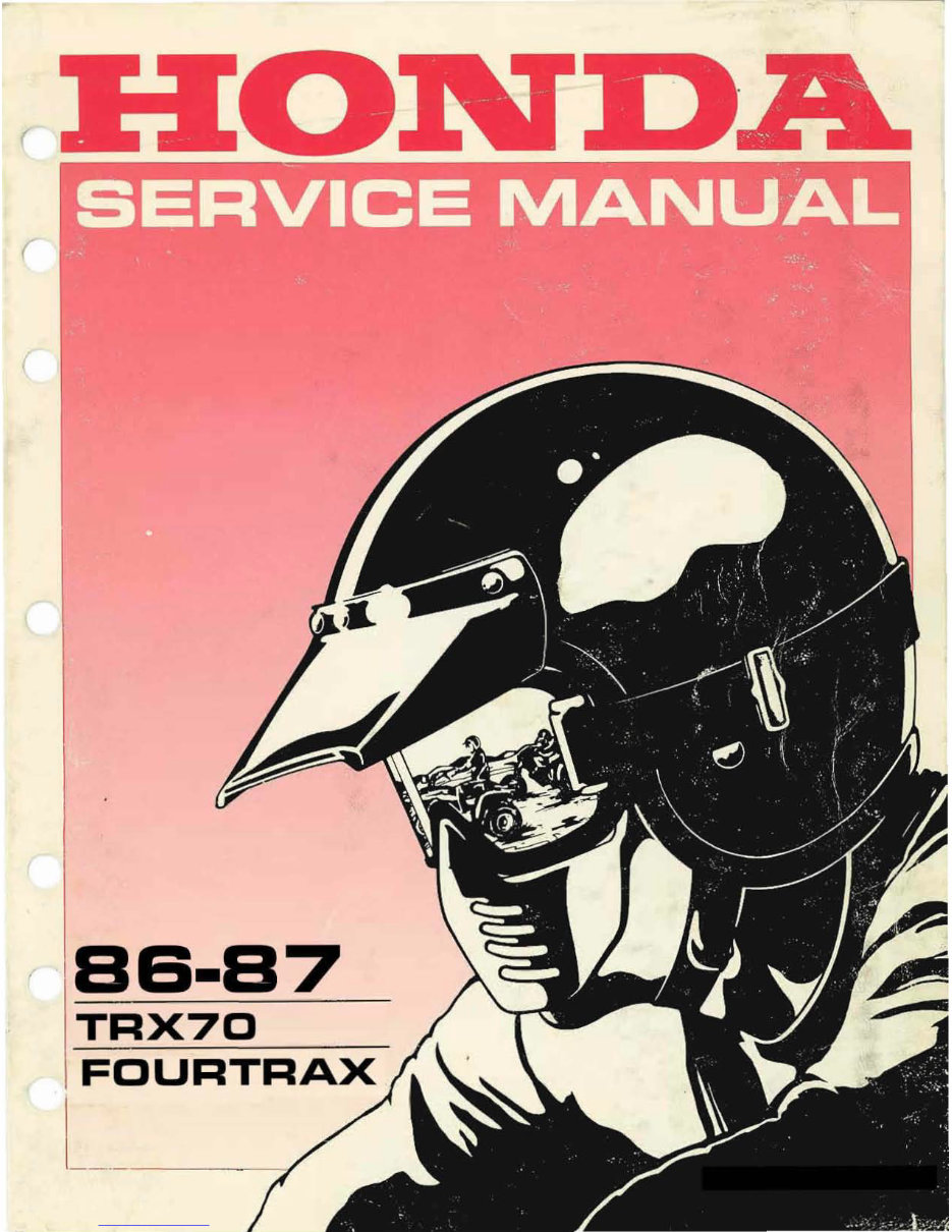 HONDA TRX70 FOURTRAX Service Repair Workshop Manual 1986-1987 preview img 1