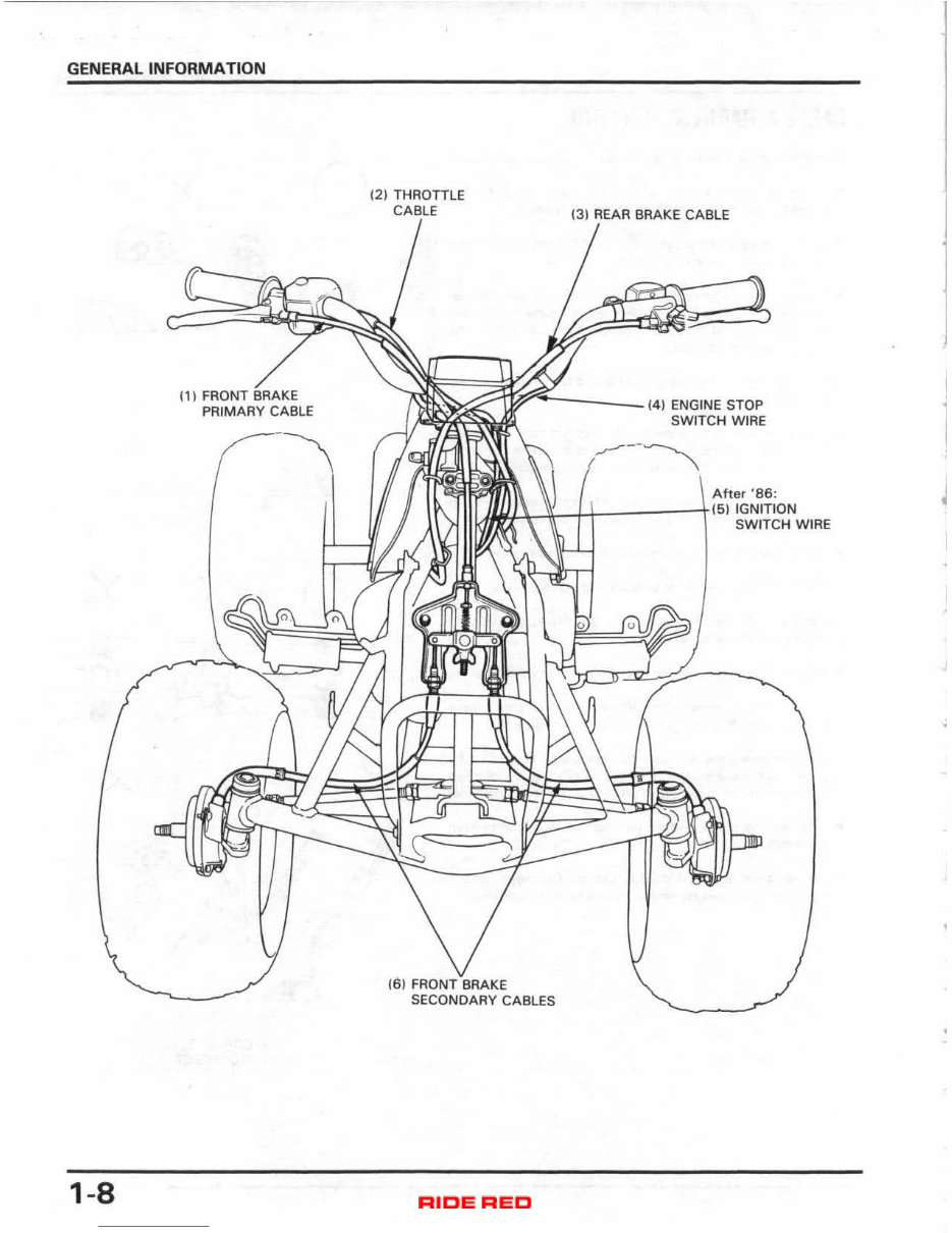 HONDA TRX70 FOURTRAX Service Repair Workshop Manual 1986-1987 preview img 10
