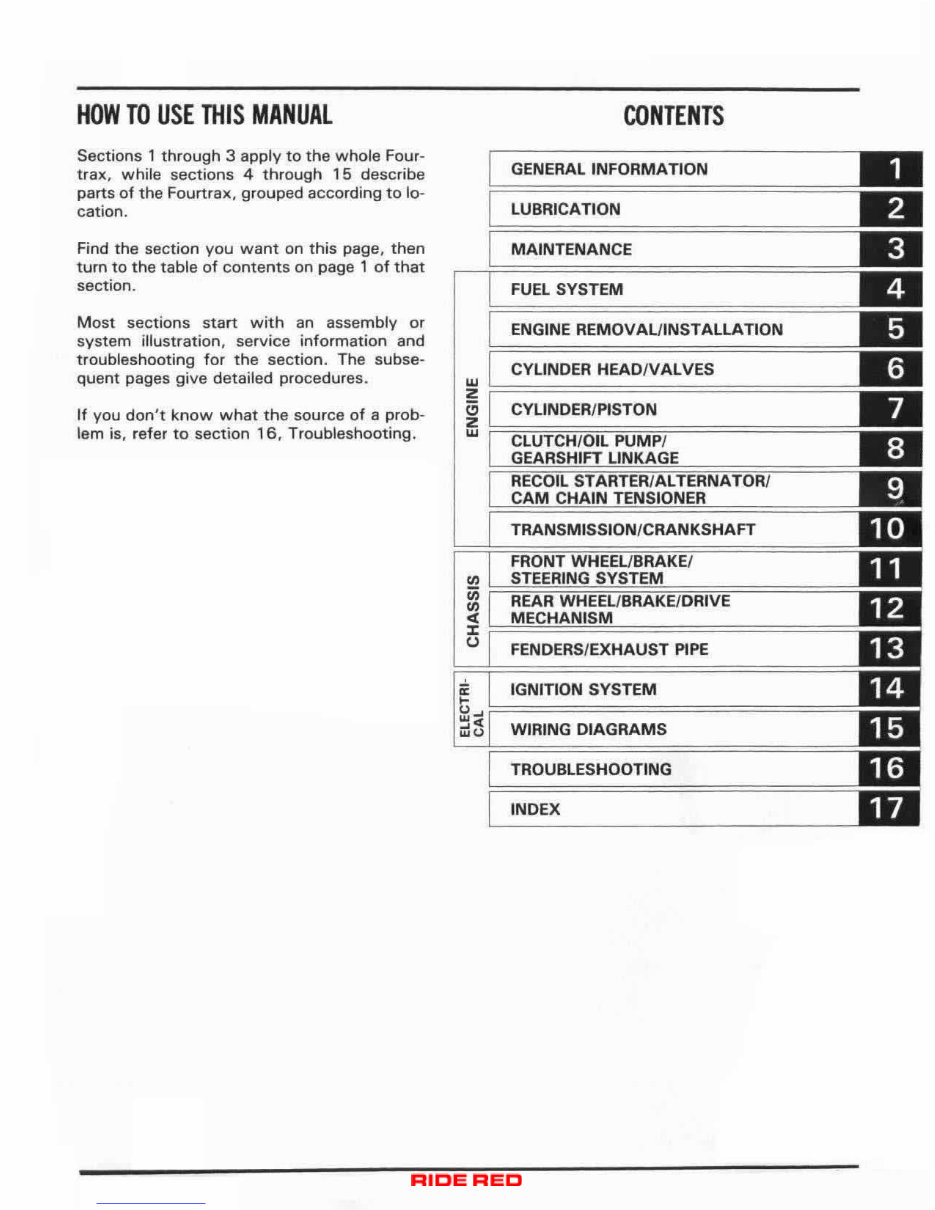 HONDA TRX70 FOURTRAX Service Repair Workshop Manual 1986-1987 preview img 2