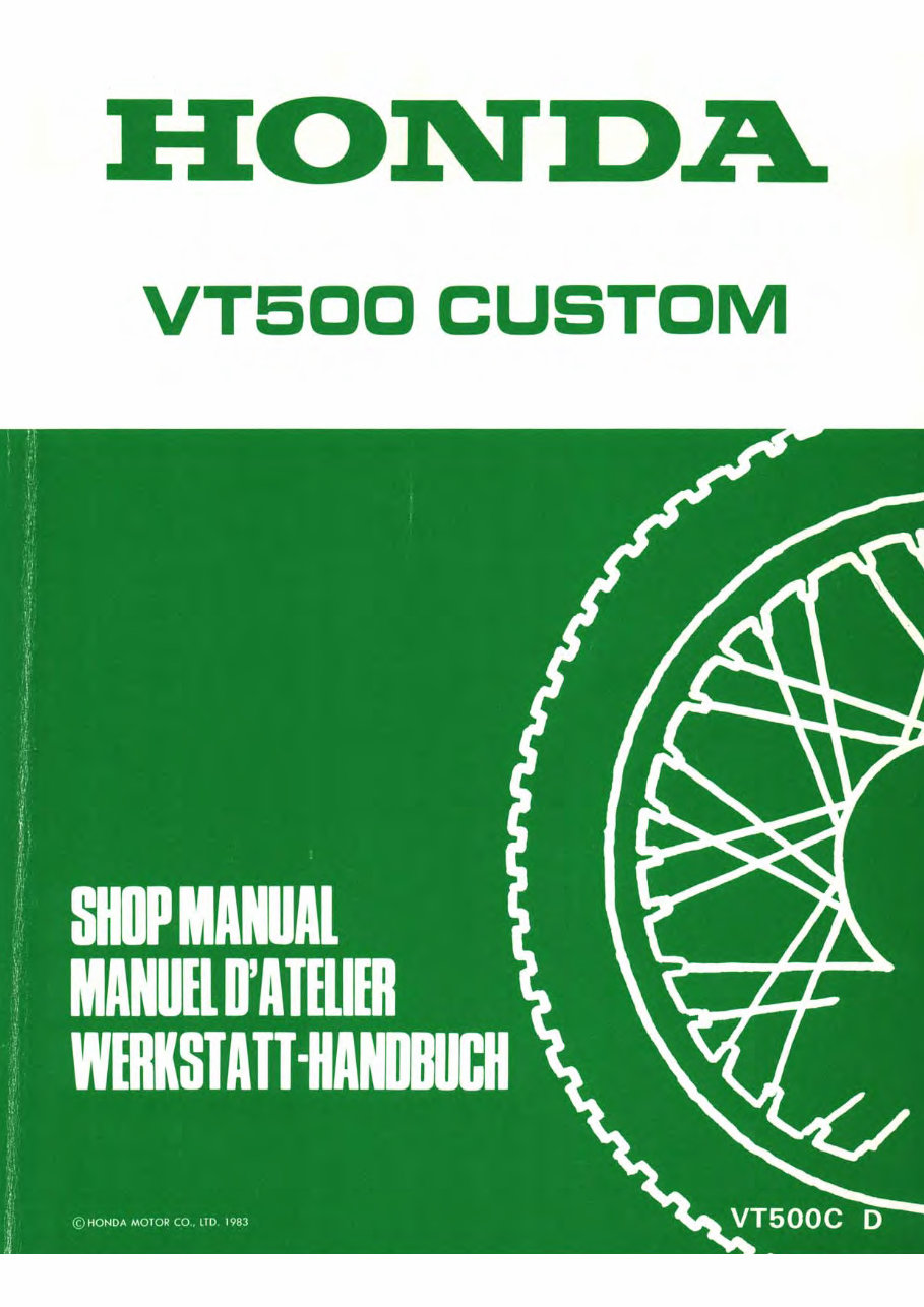 1983-1987 Honda VT500C English Service & Repair Manual preview img 1
