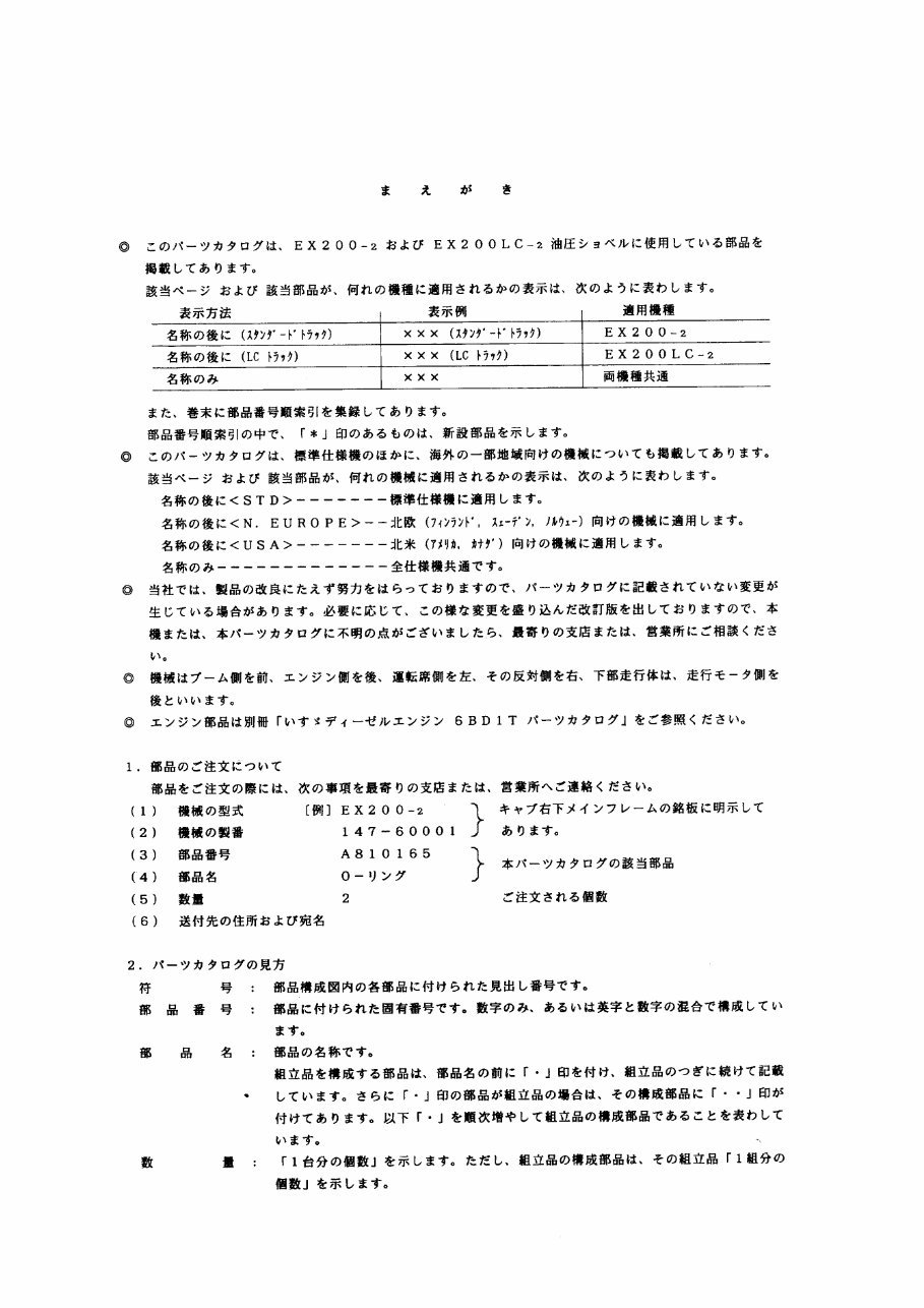 HITACHI EX200-2 EX200LC-2 Excavator Parts Catalog Manual preview img 2