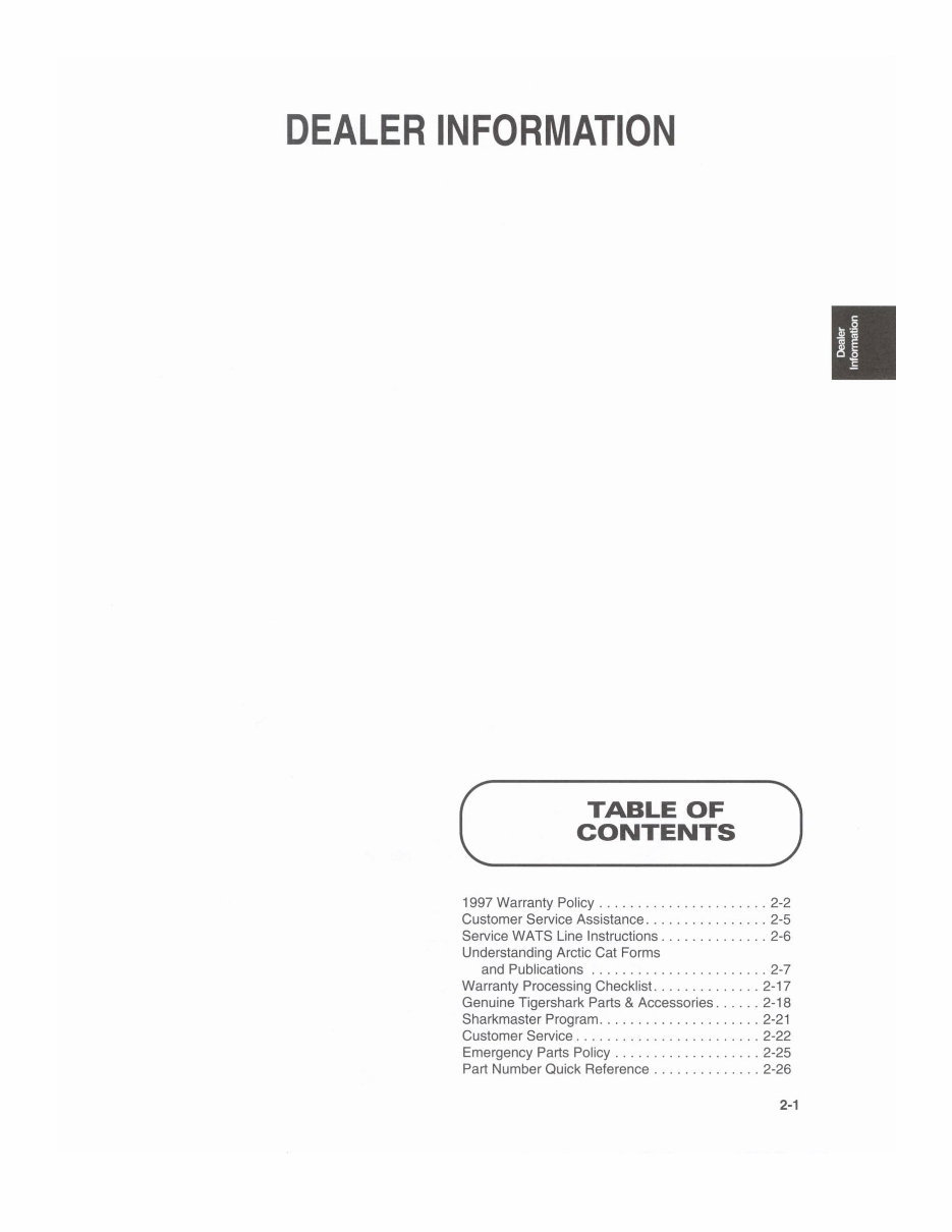 1997 ARCTIC CAT TIGERSHARK MONTE CARLO 770 Factory Service & Work Shop Manual preview img 4