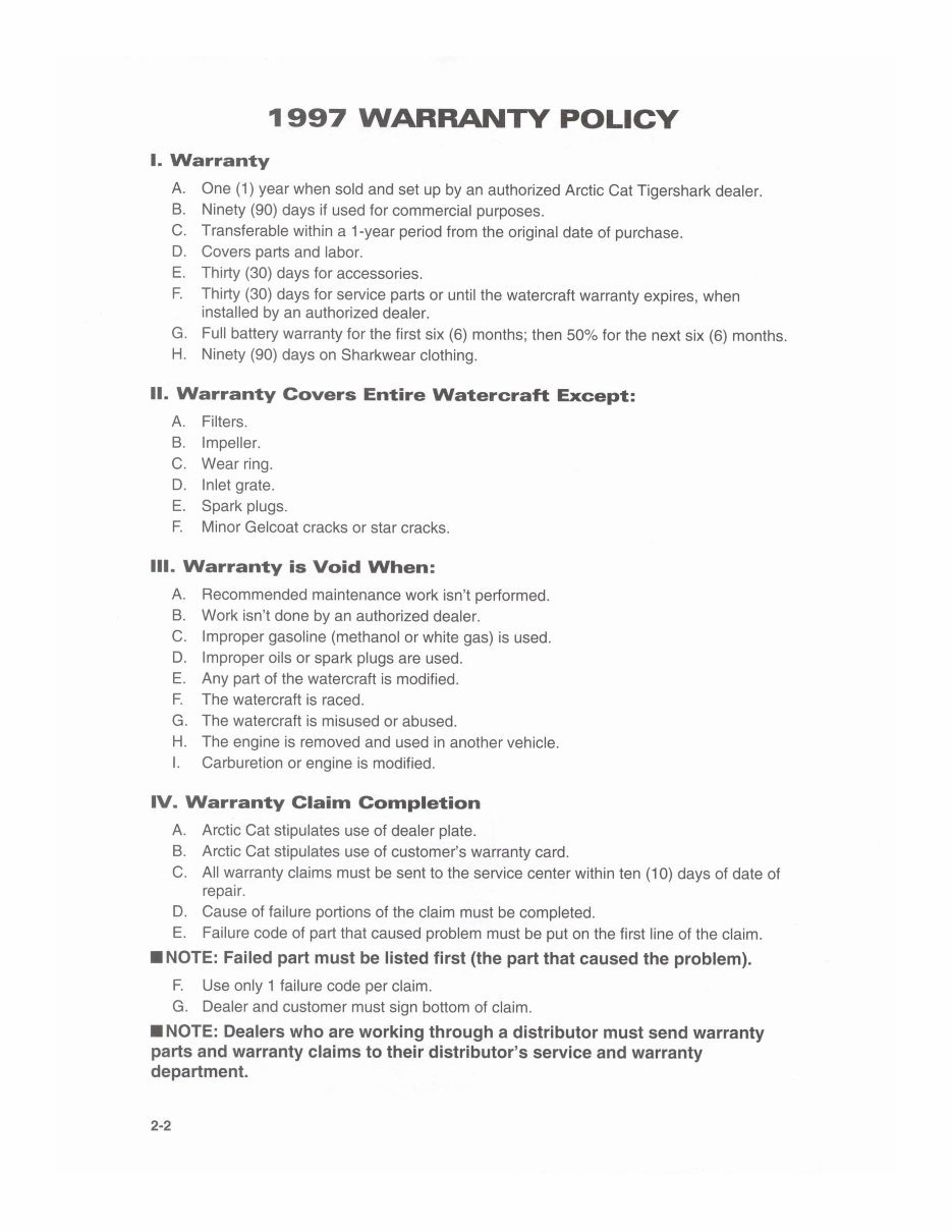 1997 ARCTIC CAT TIGERSHARK MONTE CARLO 770 Factory Service & Work Shop Manual preview img 5