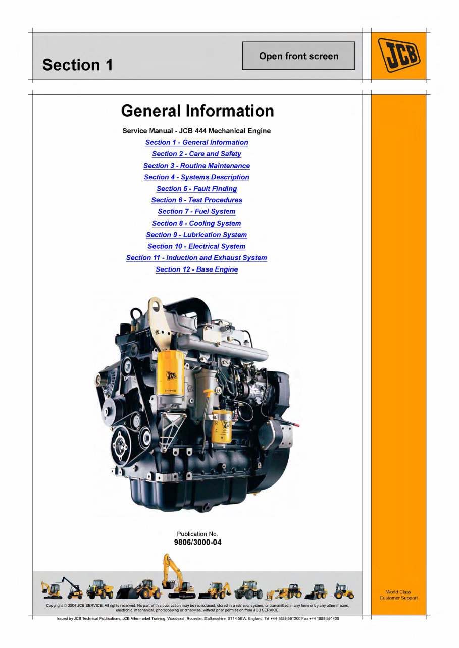 JCB 444 Mechanical Engine OEM Service & Repair Manual preview img 1