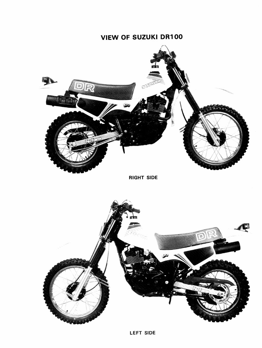 1983 1984 1985 1986 1987 1988 1989 1990 Suzuki DR100 1983 SP100 models Factory Service manual preview img 4