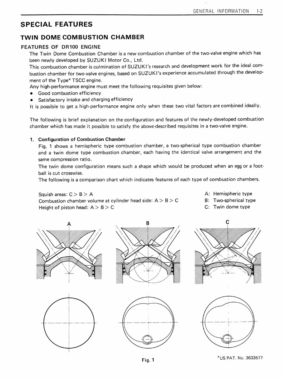 1983 1984 1985 1986 1987 1988 1989 1990 Suzuki DR100 1983 SP100 models Factory Service manual preview img 7