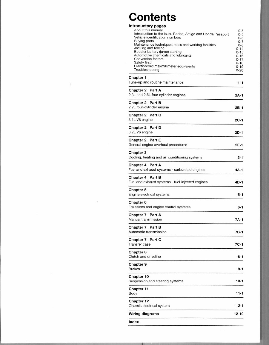 1990 ISUZU AMIGO Service and Repair Manual preview img 1